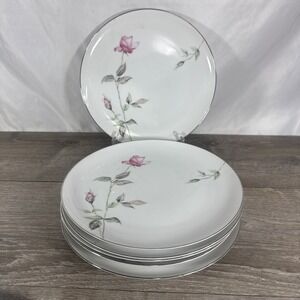6 Dinner Plates 10.5" - Style House DAWN ROSE Fine China - Japan - Pink Rose